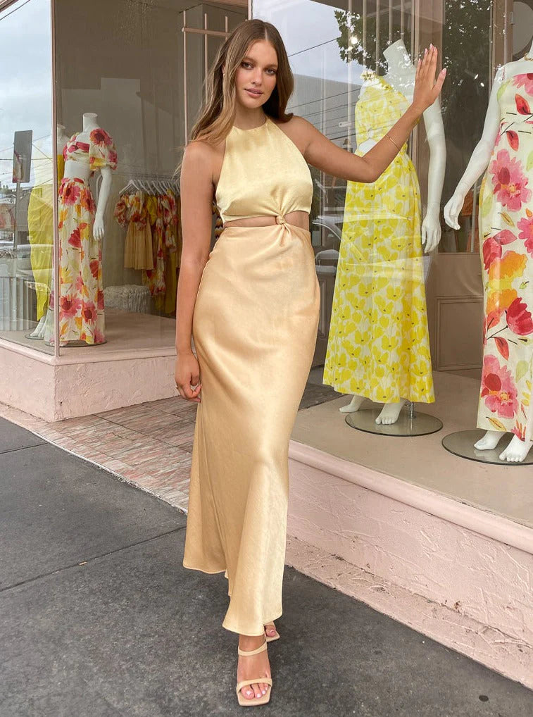 BEC & BRIDGE Gold maxi dress