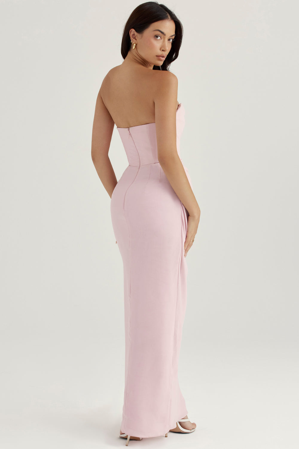 Pink strapless dress best sale