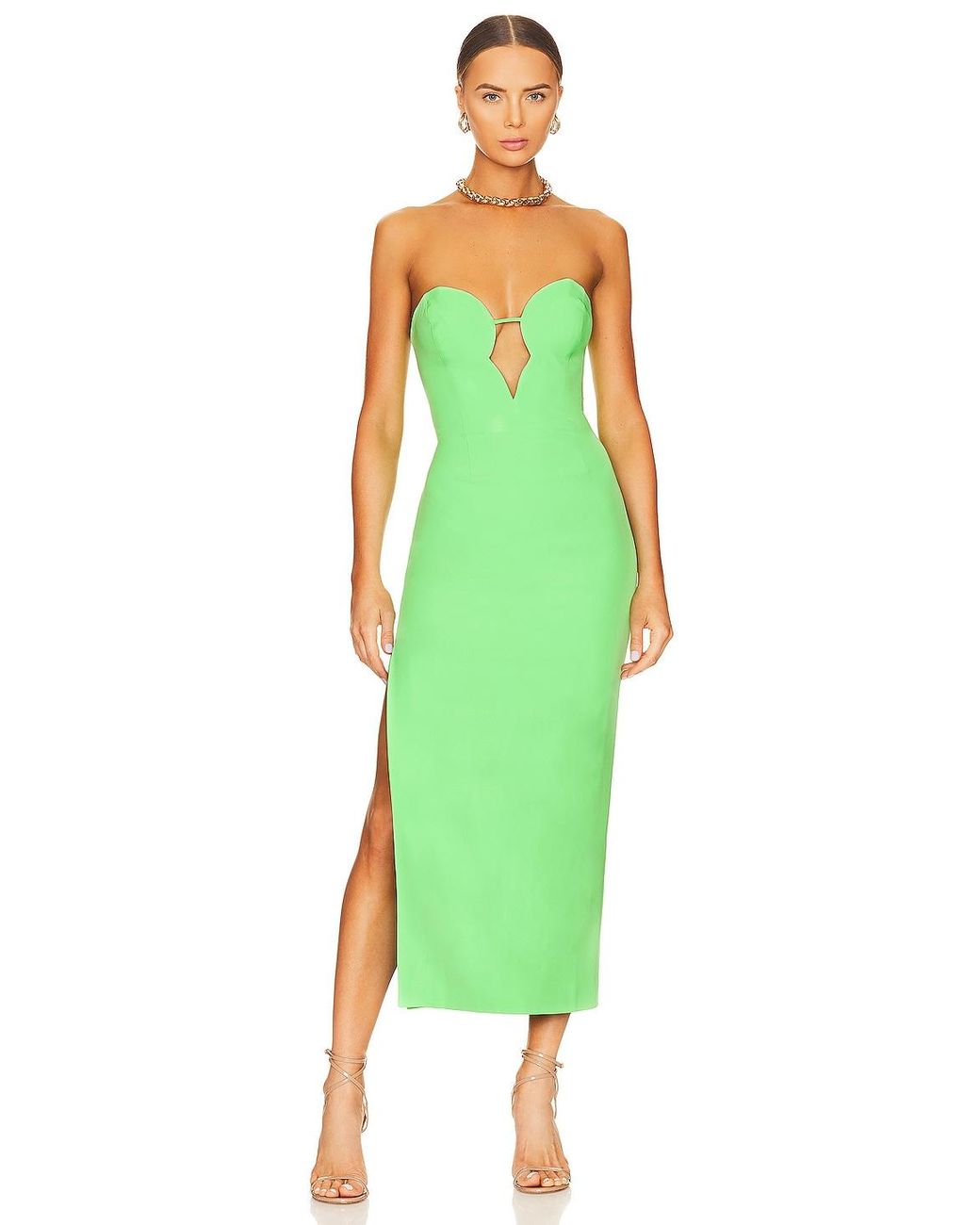 BARDOT Women's Green X Revolve Eleni Midi Dress